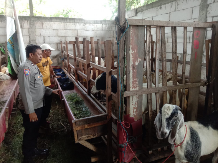 Polisi Motivasi Warga Wonoayu Rawat Intensif Kambing untuk Suksesnya Ketahanan Pangan